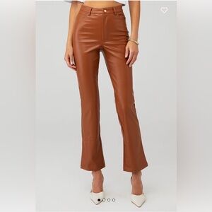 Bardot Cognac Vegan Leather Pants